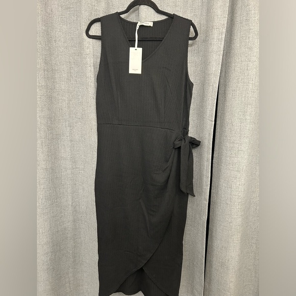 GRACE KARIN Women's Casual Knit Dress Sleeveless Summer V Neck Tie Waist Ribbed - Picture 6 of 8